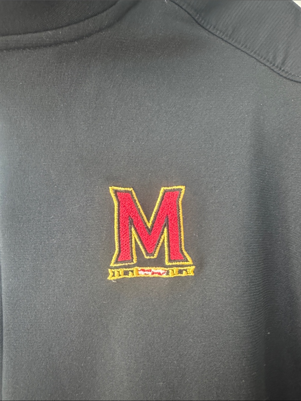 Under Armour Black Full-Zip Performance Jacket with Red & Gold Maryland 'M' - Picture 2 of 8